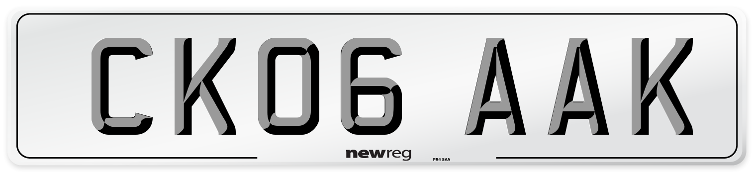 CK06 AAK Number Plate from New Reg
